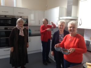 Joy, Teresa, Julia and Mary in the Church Hall Kitchen, happy in their ministry